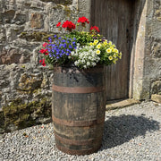Damaged (PLEASE READ DESCRIPTION) 45cm Rustic Full Old Vintage Oak Barrel Planter